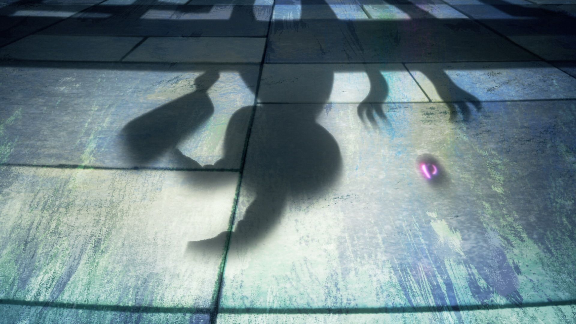 The shadows of a Pokémon TCG player and Mimikyu stretch across a lit floor in the Pokémon: Wild Card teaser.